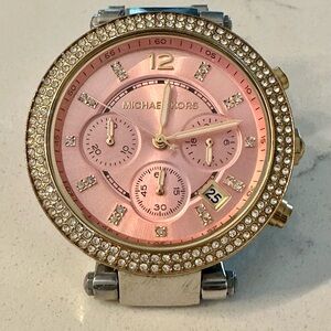 Michael Kors Pink and Gold Women's Watch Pre-owned